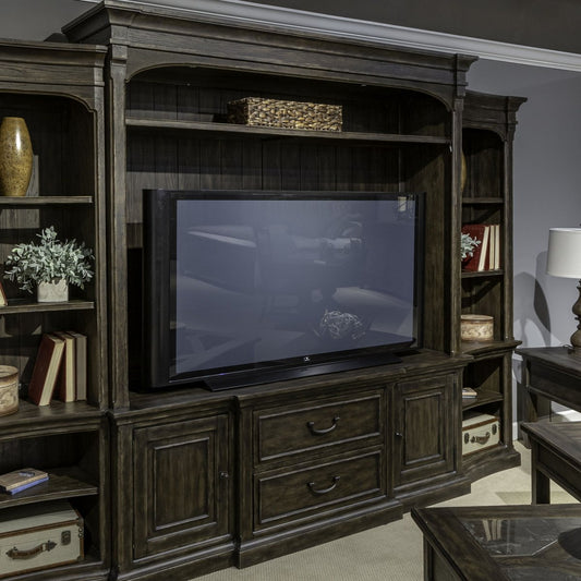 Paradise Valley - Entertainment Center - Dark Brown Entertainment Centers by Liberty Furniture - Walls Furniture & Mattress