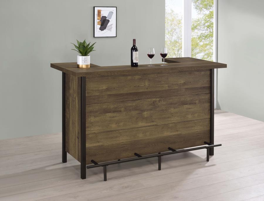 Bellemore - Freestanding Home Bar Wine Cabinet - Rustic Oak Wine Cabinets by CoasterEssence - Walls Furniture & Mattress