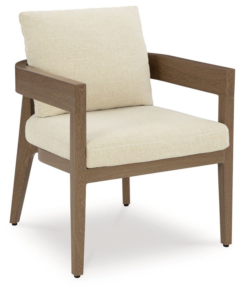 Serene Bay - Arm Chair With Cushion (Set of 2) - Dark Brown / White Chair Sets by Signature Design by Ashley® - Walls Furniture & Mattress