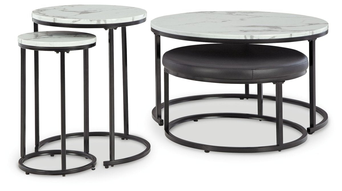 Jusmour - Occasional Nesting Table (Set of 4) - Black / White Nesting Tables by Signature Design by Ashley® - Walls Furniture & Mattress