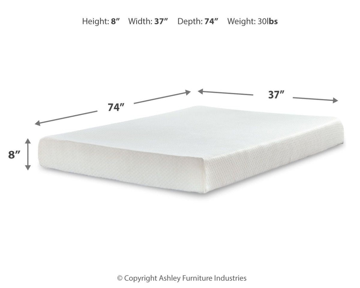Chime 8 Inch Memory Foam - Medium Memory Foam Mattress Memory Foam Mattresses by Sierra Sleep® by Ashley - Walls Furniture & Mattress