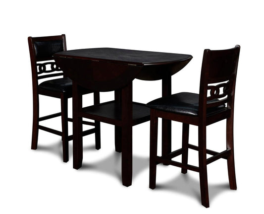 Gia - Counter Drop Leaf Table Set 3 Piece Dining Room Sets by New Classic - Walls Furniture & Mattress