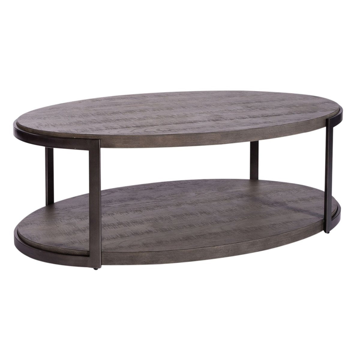 Modern View - 3 Piece Table Set (1 Oval Cocktail Table 2 End Tables) - Dark Gray Table Sets by Liberty Furniture - Walls Furniture & Mattress