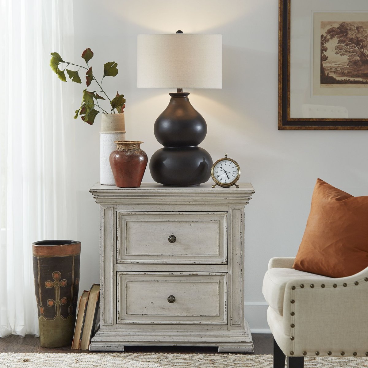 Big Valley - 2 Drawer Night Stand w/ Charging Station Nightstands w/ Charging Stations by Liberty Furniture - Walls Furniture & Mattress