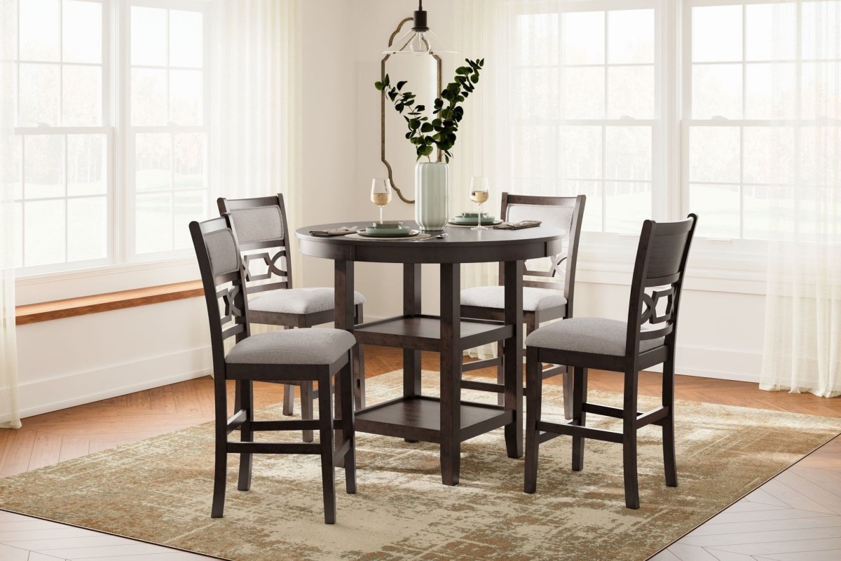 Langwest - Dining Room Counter Table Set (Set of 5) - Brown 5 Piece Dining Room Sets by Signature Design by Ashley® - Walls Furniture & Mattress