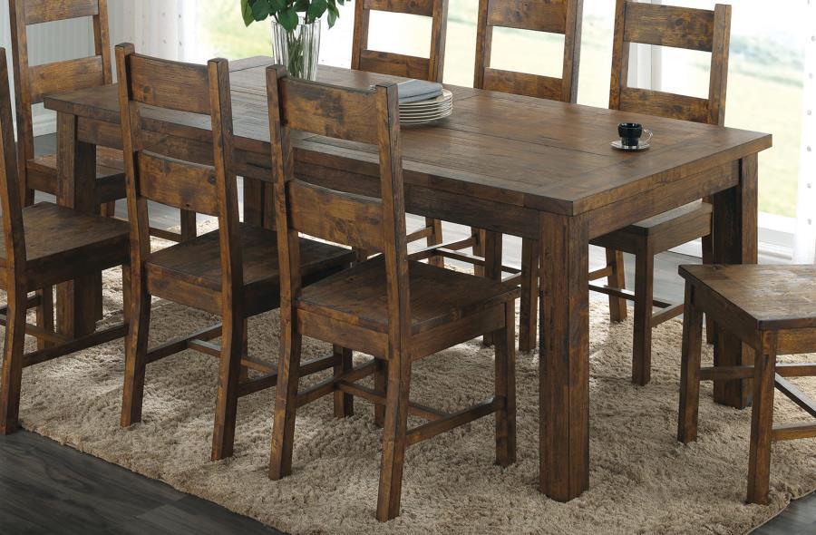Coleman - Rectangular Dining Table - Rustic Golden Brown Dining Tables by CoasterEveryday - Walls Furniture & Mattress