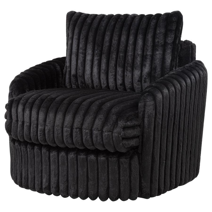 Sarco - Corduroy Upholstered Swivel Accent Arm Chair Swivel Chairs by Coaster Fine Furniture - Walls Furniture & Mattress