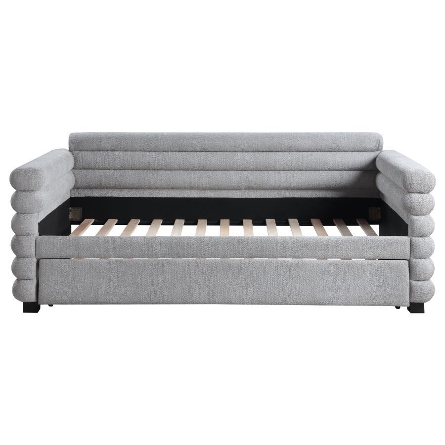 Patricia - Boucle Upholstered Day Bed With Trundle Daybeds by CoasterEveryday - Walls Furniture & Mattress