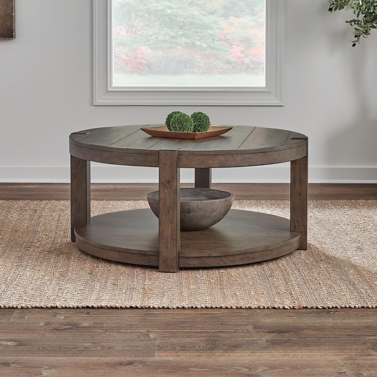 Broadmore - Round Cocktail Table - Brown Cocktail Tables by Liberty Furniture - Walls Furniture & Mattress