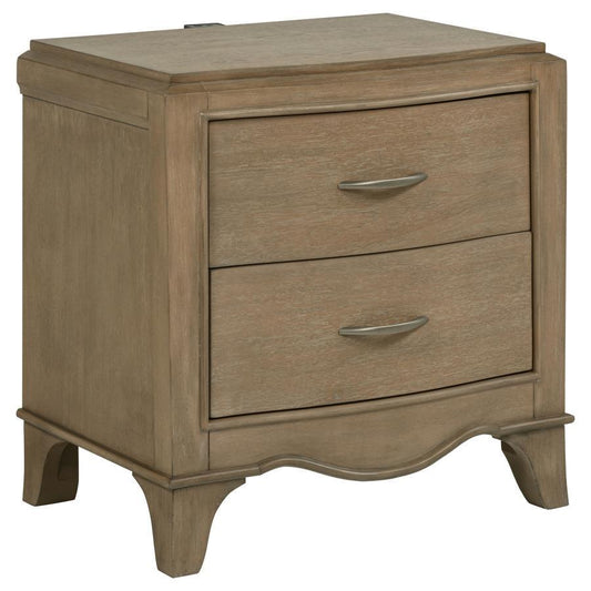 Revello - 2 - Drawer Nightstand Bedside Table - Washed Mango Nightstands w/ Charging Stations by Coaster Fine Furniture - Walls Furniture & Mattress