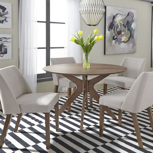 Space Savers - Round Pedestal Table - Dark Brown Dining Tables by Liberty Furniture - Walls Furniture & Mattress