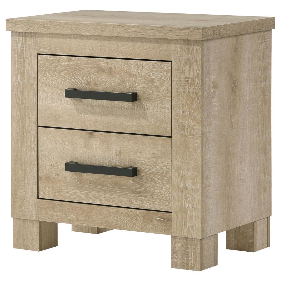 Oakglen - 2 - Drawer Nightstand Bedside Table - Weathered Oak Accent Nightstands by Coaster Fine Furniture - Walls Furniture & Mattress