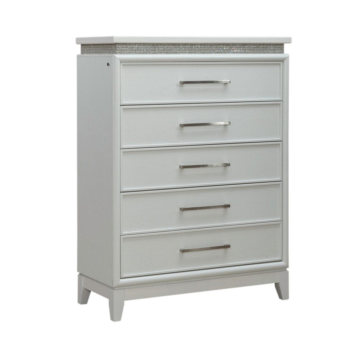 Reflections - 5 Drawer Chest With Lights - White Accent Chests by Liberty Furniture - Walls Furniture & Mattress