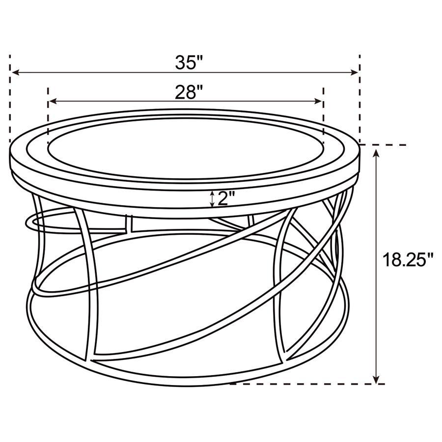 Elise - Round Mirror Top Stainless Steel Coffee Table - Gold Coffee Tables by CoasterEveryday - Walls Furniture & Mattress