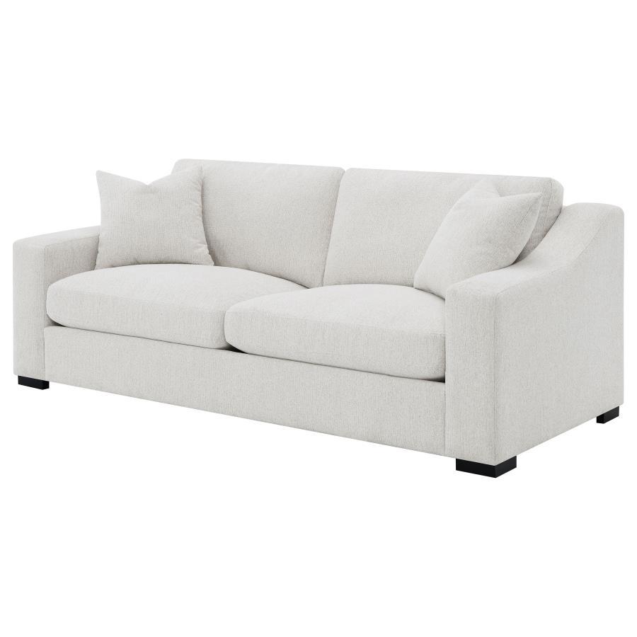 Ashlyn - Fabric Upholstered Track Arm Sofa - Sand Stationary Sofas by Coaster Fine Furniture - Walls Furniture & Mattress