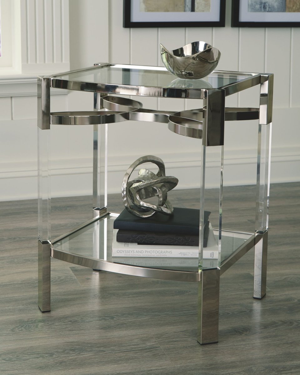 Chaseton - Accent Table - Clear / Silver Finish Accent Tables by Signature Design by Ashley® - Walls Furniture & Mattress