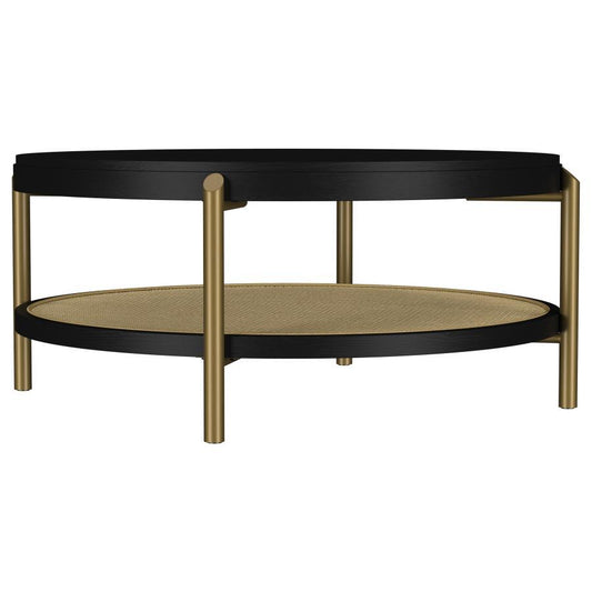 Arini - Round Coffee Table With Storage Shelf Coffee Tables by Coaster Fine Furniture - Walls Furniture & Mattress