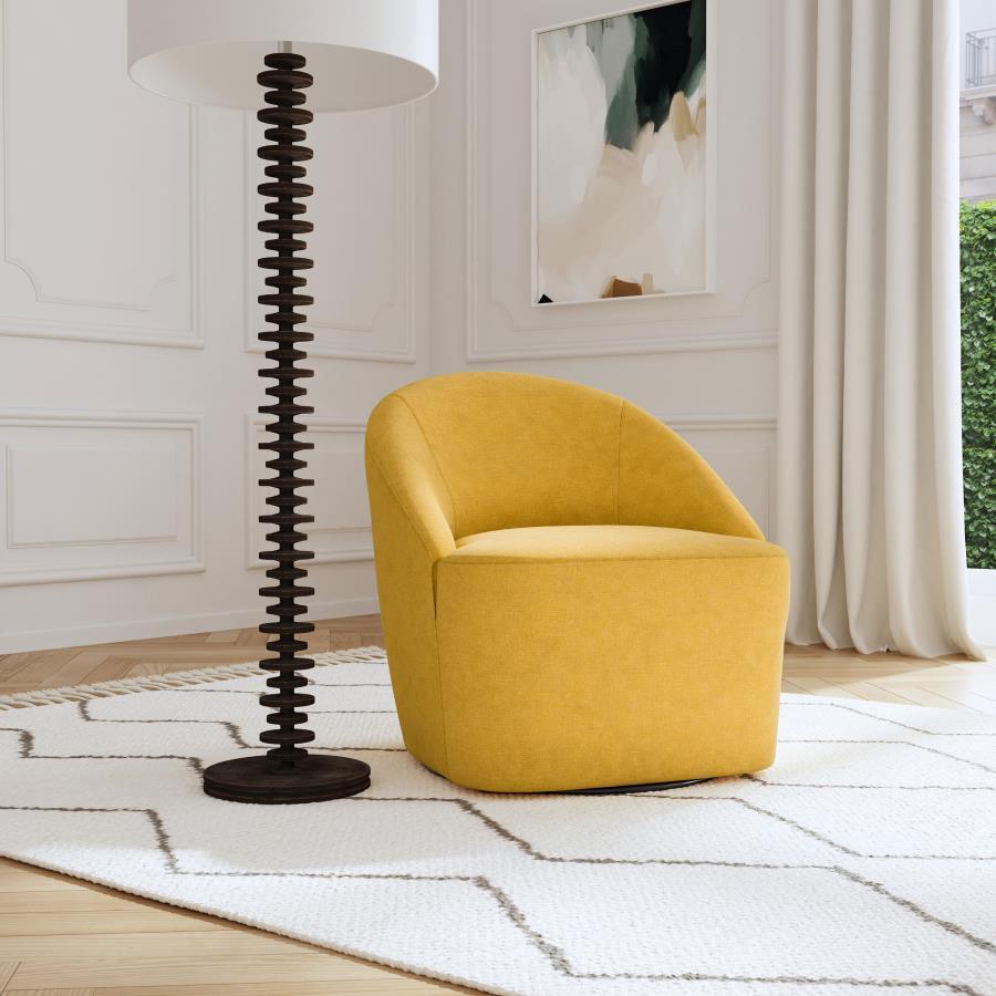 Leon - Upholstered Barrel Accent Swivel Chair Swivel Chairs by Coaster Fine Furniture - Walls Furniture & Mattress
