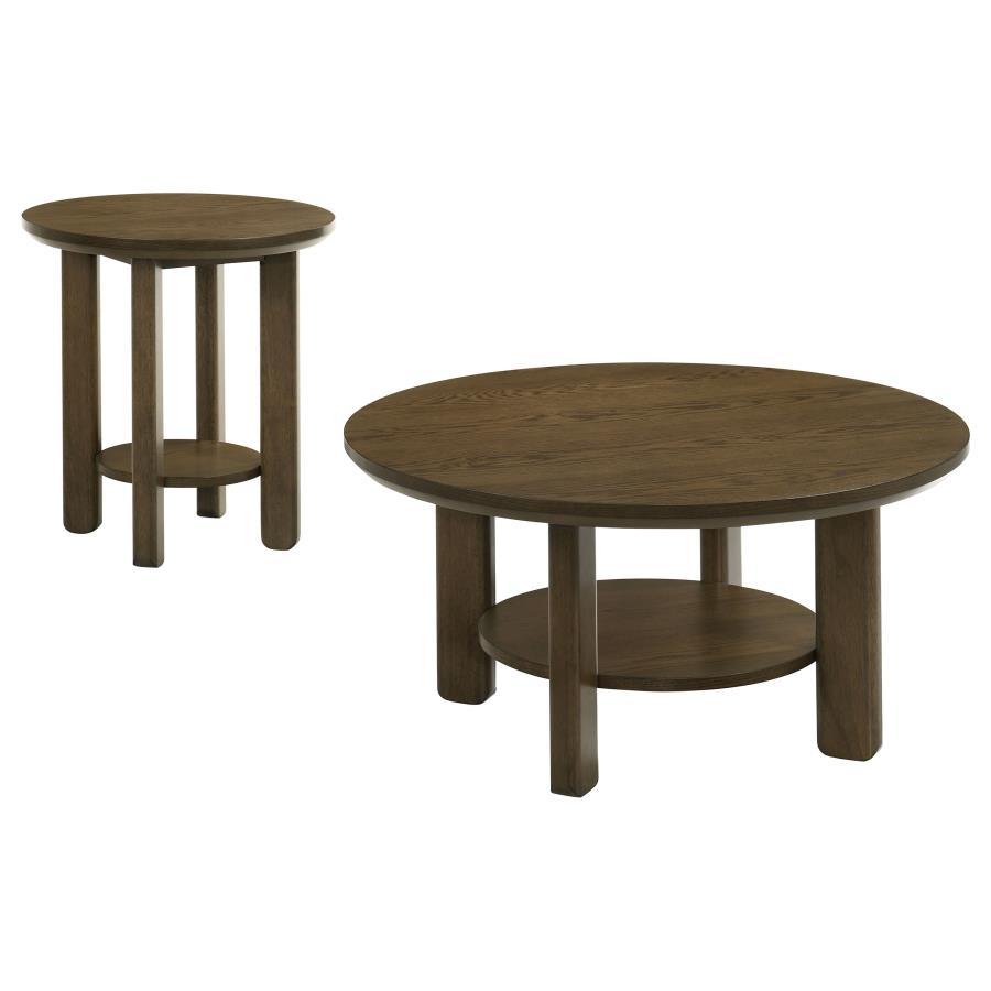 Ottowa - Round Wood Coffee Table Set Table Sets by Coaster Fine Furniture - Walls Furniture & Mattress