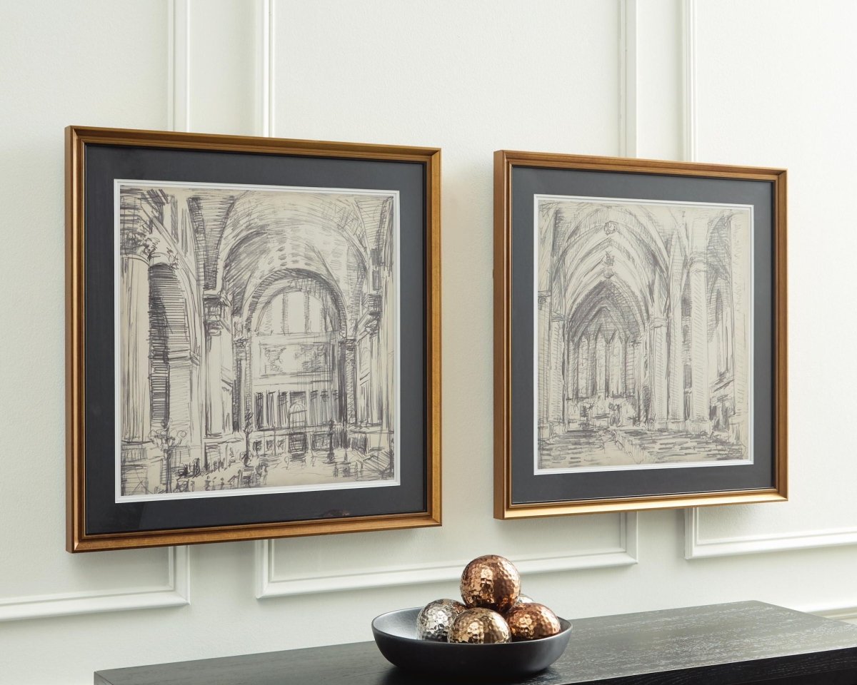 Downyard - Wall Art Set (Set of 2) - Black / Beige Framed Print Sets by Signature Design by Ashley® - Walls Furniture & Mattress