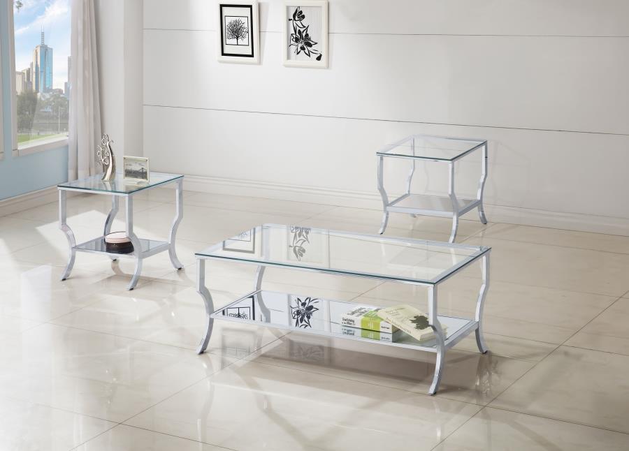 Saide - Glass Top Coffee And End Table Set Table Sets by Coaster Fine Furniture - Walls Furniture & Mattress