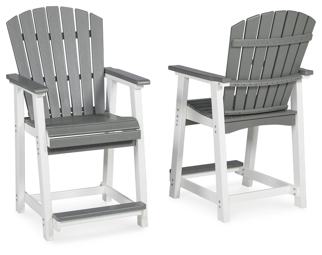 Transville - Barstool (Set of 2) - Gray / White Stool Sets by Signature Design by Ashley® - Walls Furniture & Mattress