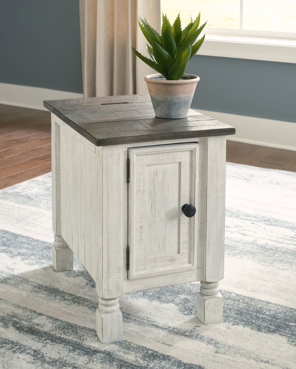 Havalance - Chair Side End Table - White / Gray Chair Side Tables by Signature Design by Ashley® - Walls Furniture & Mattress