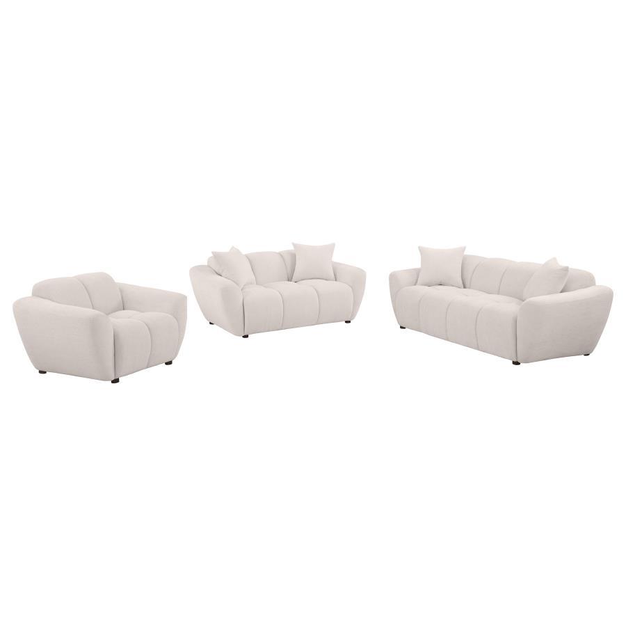 Destino - Chenille Splayed Arm Sofa Set Stationary Sofas & Loveseats by Coaster Fine Furniture - Walls Furniture & Mattress