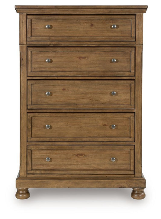Feddinger - Five Drawer Chest - Medium Brown Accent Chests by Signature Design by Ashley® - Walls Furniture & Mattress