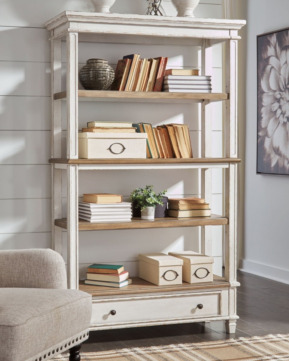 Realyn - Bookcase - Brown / White Standard Bookcases by Signature Design by Ashley® - Walls Furniture & Mattress