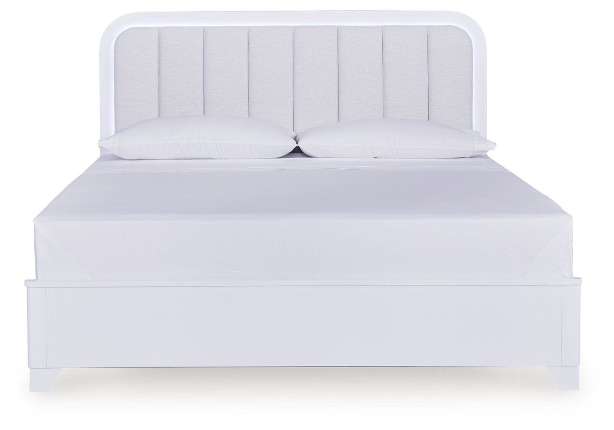 Jarlee - 4 Pc. - King Panel Bed, Dresser, Mirror And Nightstand - White 4 Piece Bedroom Sets by Signature Design by Ashley® - Walls Furniture & Mattress