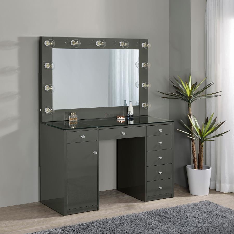 Acena - 7 - Drawer Vanity Set With Lighting Vanity Sets by CoasterEssence - Walls Furniture & Mattress