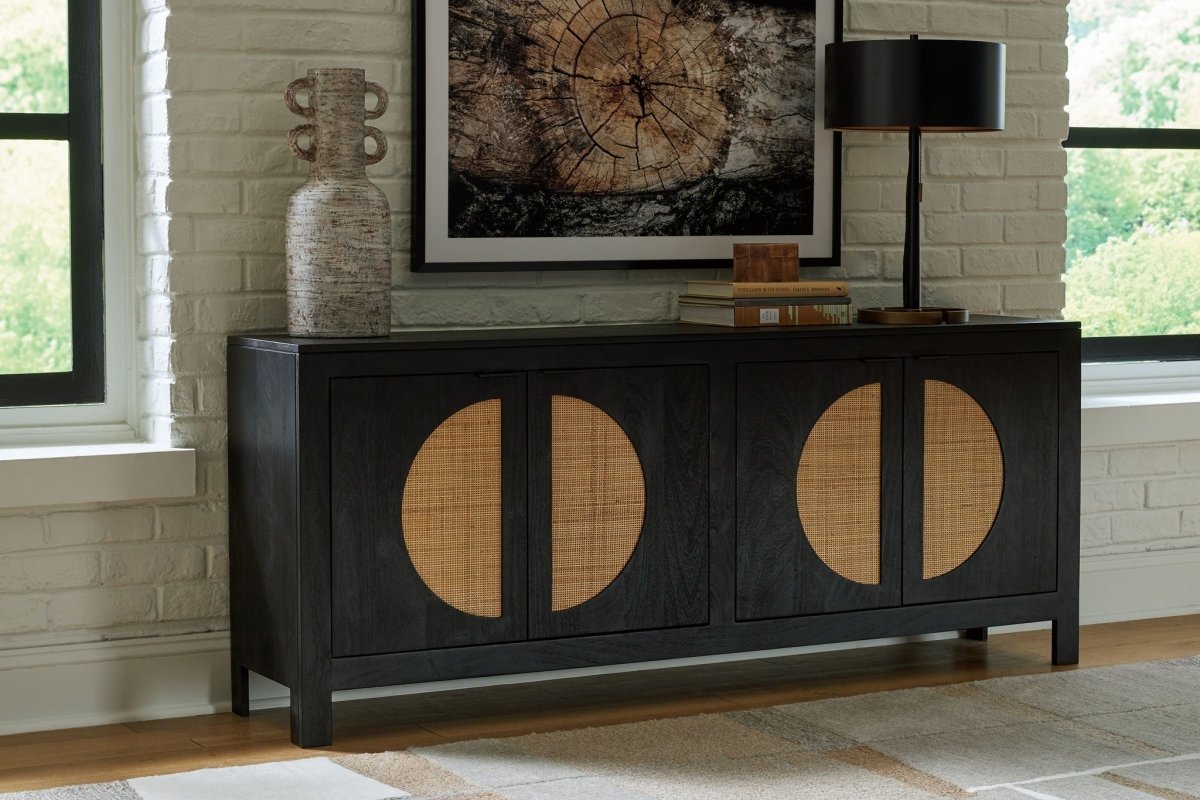 Cliffiings - Accent Cabinet - Black / Natural Accent Cabinets by Signature Design by Ashley® - Walls Furniture & Mattress