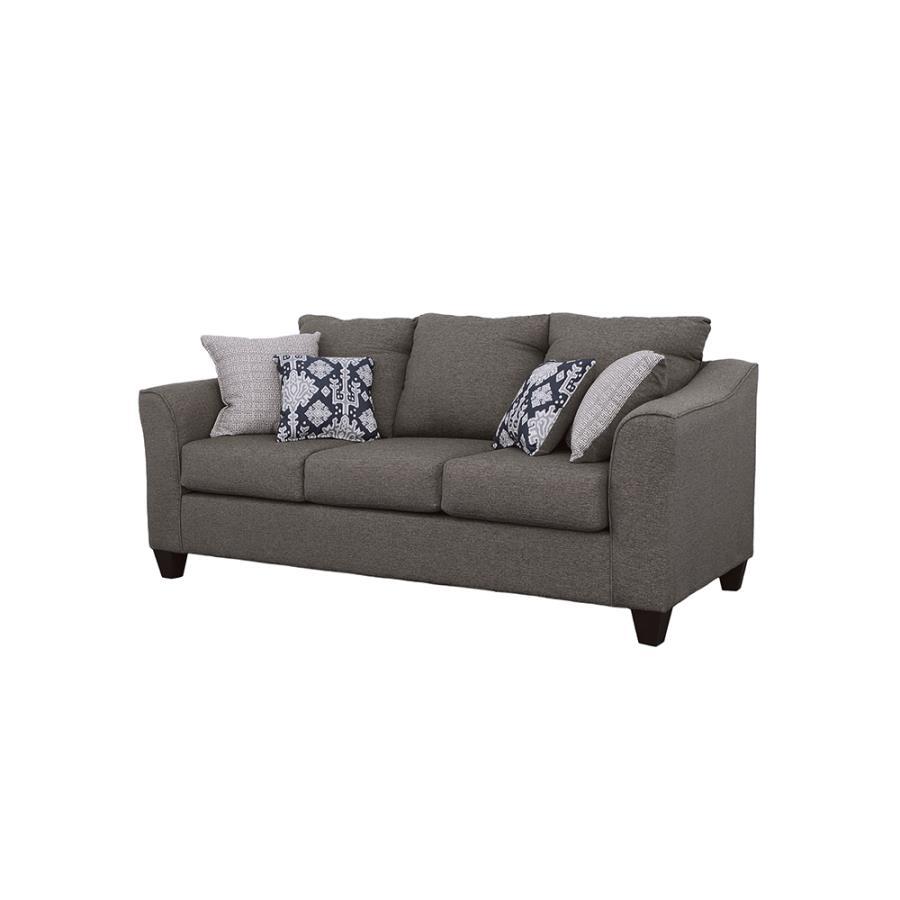 Salizar - Upholstered Flared Arm Sofa Stationary Sofas by CoasterEssence - Walls Furniture & Mattress