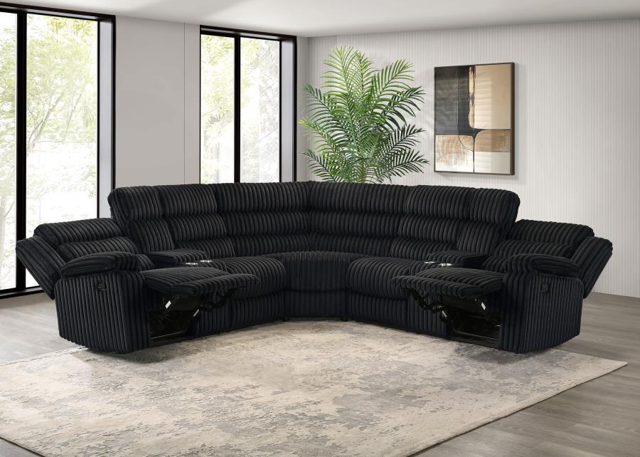 Atkinson - Upholstered Reclining Sectional Sofa Reclining Sectionals by Coaster Fine Furniture - Walls Furniture & Mattress