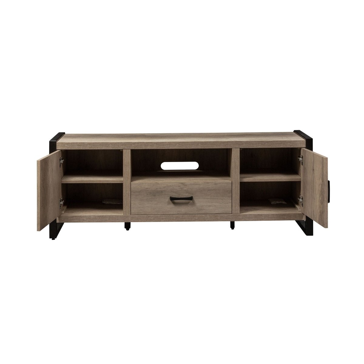 Sun Valley - 64" TV Console With Faux Metal - Light Brown TV Stands by Liberty Furniture - Walls Furniture & Mattress