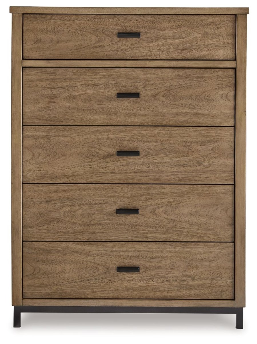 Tomtyn - Five Drawer Chest - Light Brown Accent Chests by Benchcraft® - Walls Furniture & Mattress