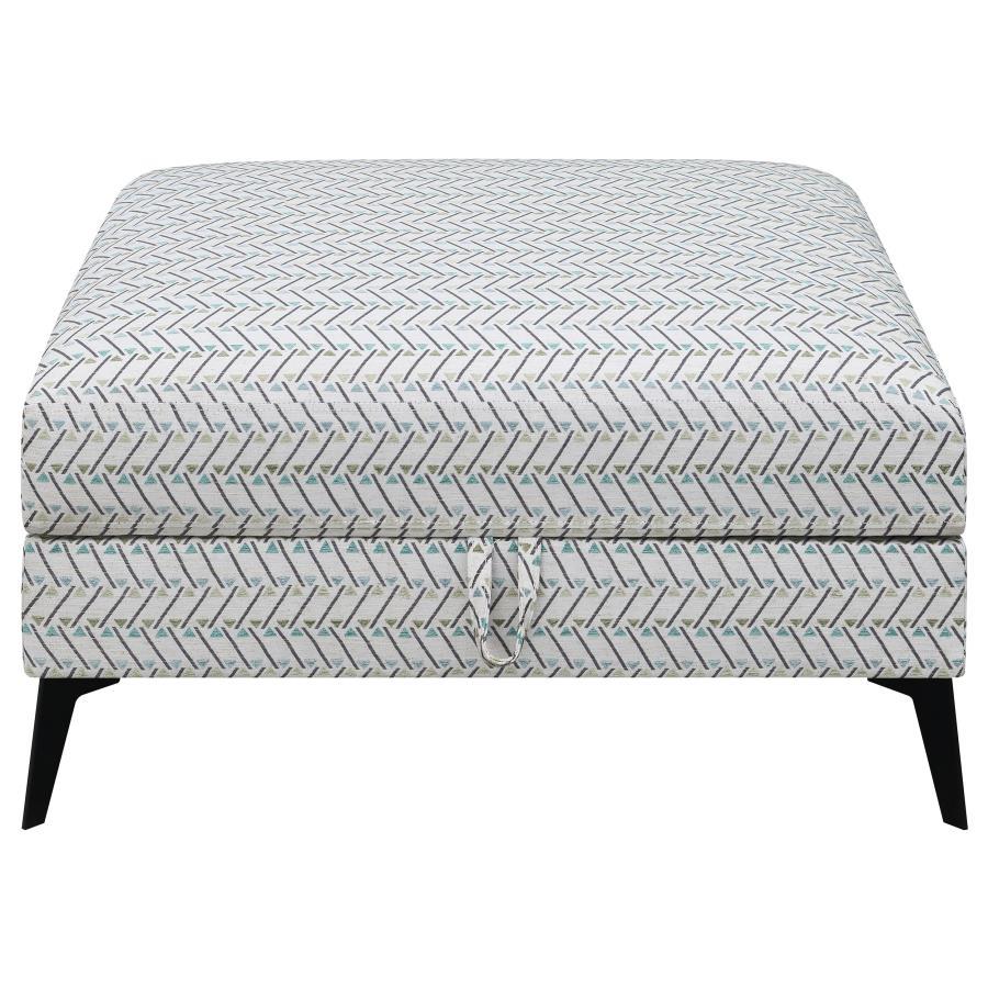 Clint - Square Upholstered Tufted Storage Ottoman - Aloe Storage Ottomans by CoasterEveryday - Walls Furniture & Mattress