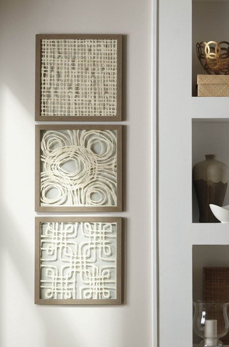 Odella - Wall Decor Set (Set of 3) - Cream / Taupe Wall Decor by Signature Design by Ashley® - Walls Furniture & Mattress