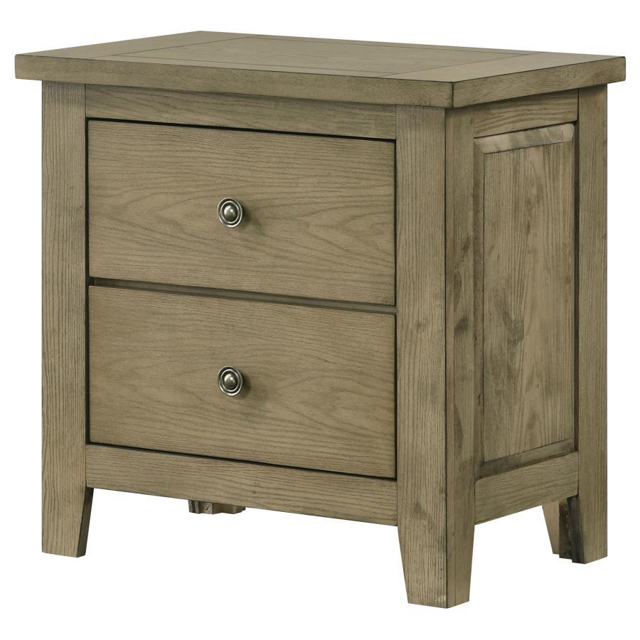 Hazlewood - 2 - Drawer Nightstand Bedside Table - Vineyard Oak Accent Nightstands by Coaster Fine Furniture - Walls Furniture & Mattress