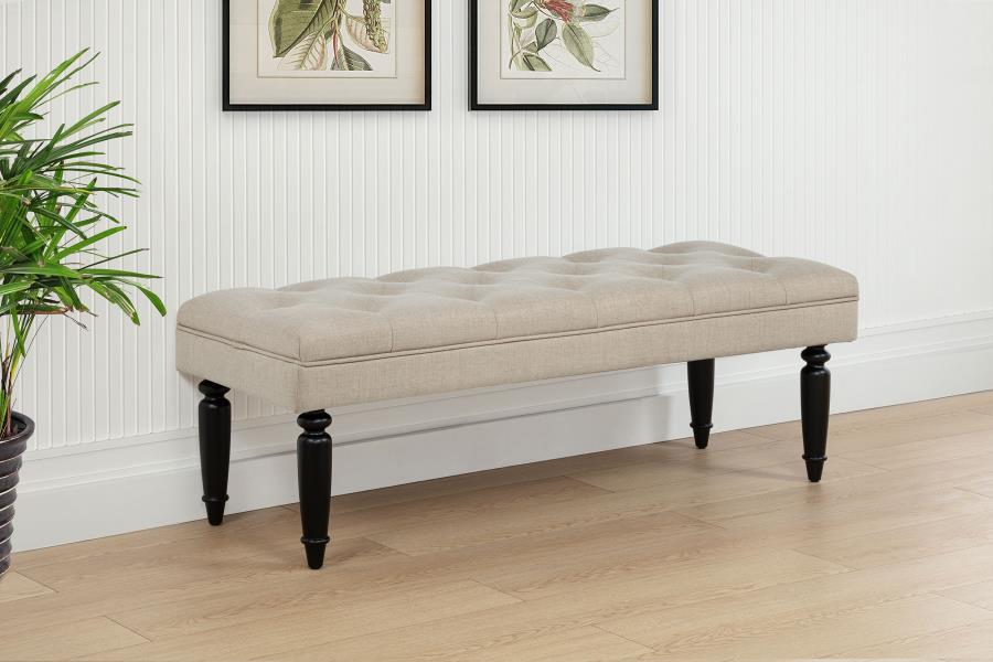 Marsha - 52" Upholstered Entryway Accent Bench - Latte Upholstered Benches by Coaster Fine Furniture - Walls Furniture & Mattress