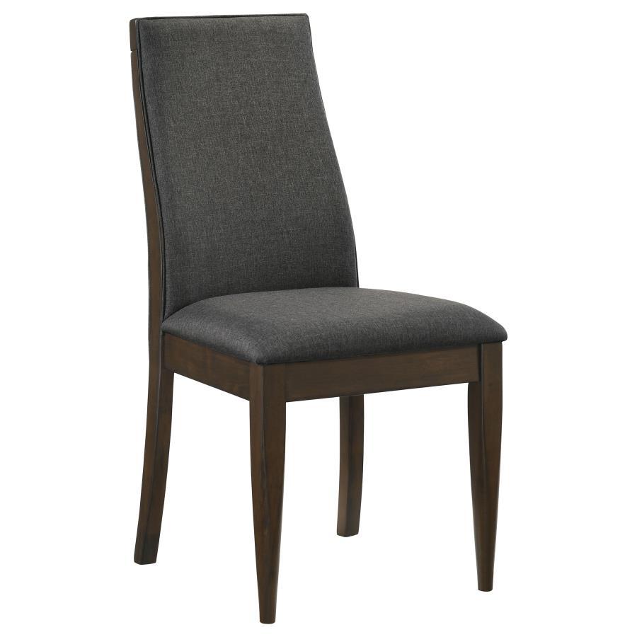 Wes - Upholstered Dining Side Chair (Set of 2) - Dark Walnut Chair Sets by CoasterEssence - Walls Furniture & Mattress