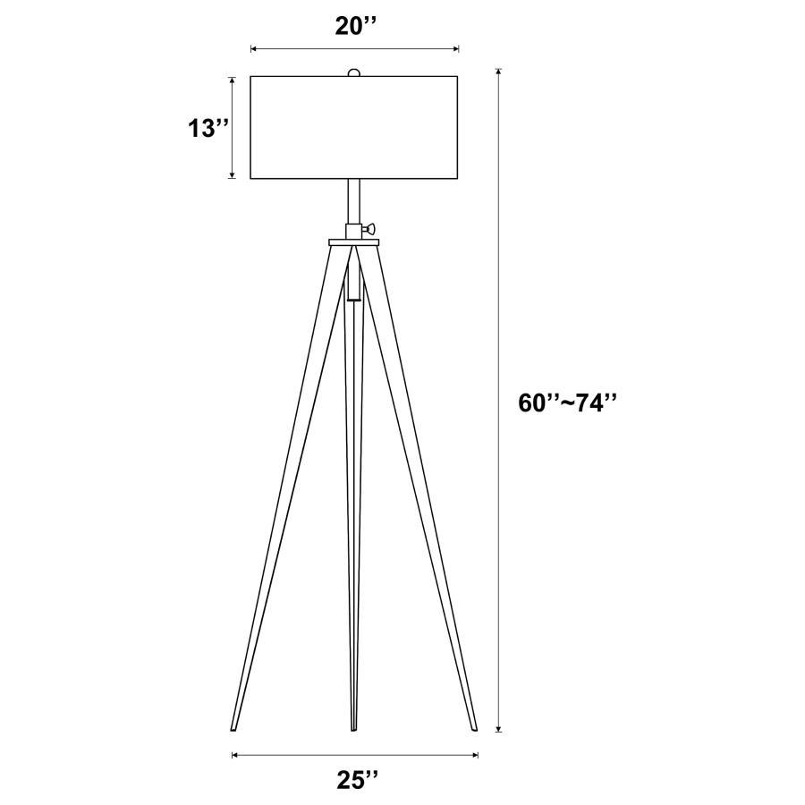 Harrington - Drum Shade Metal Tripod Floor Lamp - Black Floor Lamps by CoasterEveryday - Walls Furniture & Mattress