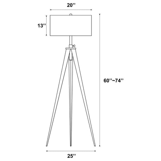 Harrington - Drum Shade Metal Tripod Floor Lamp - Black Floor Lamps by CoasterEveryday - Walls Furniture & Mattress