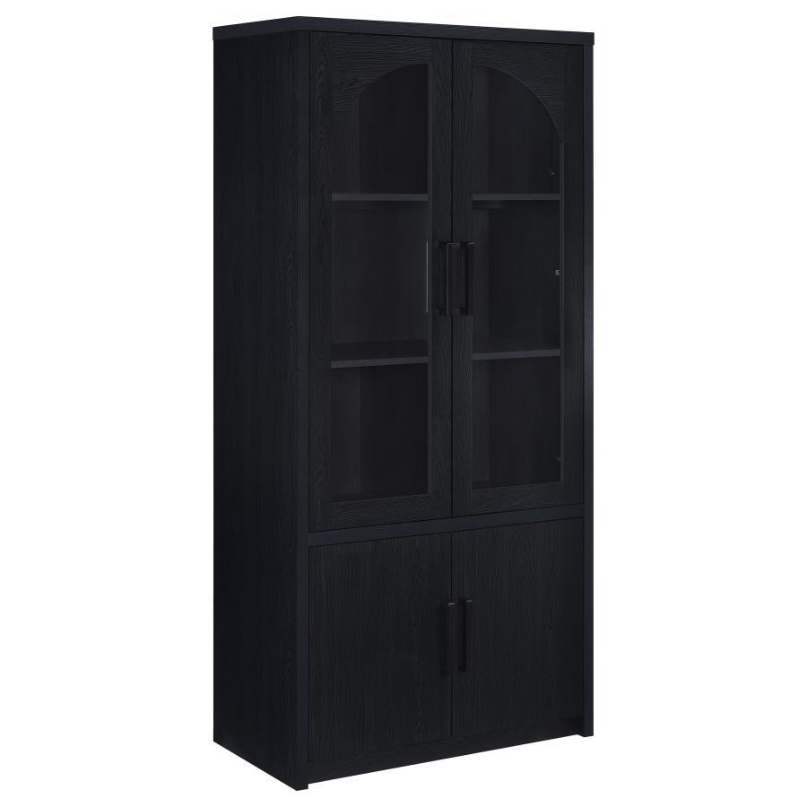 Riva - 4 - Door Tall Accent Display Cabinet LED Lighting - Black Display Cabinets by Coaster Fine Furniture - Walls Furniture & Mattress