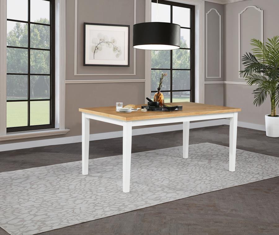 Andrews - 66" Rectangular Dining Table - Light Ash And White Dining Tables by Coaster Fine Furniture - Walls Furniture & Mattress