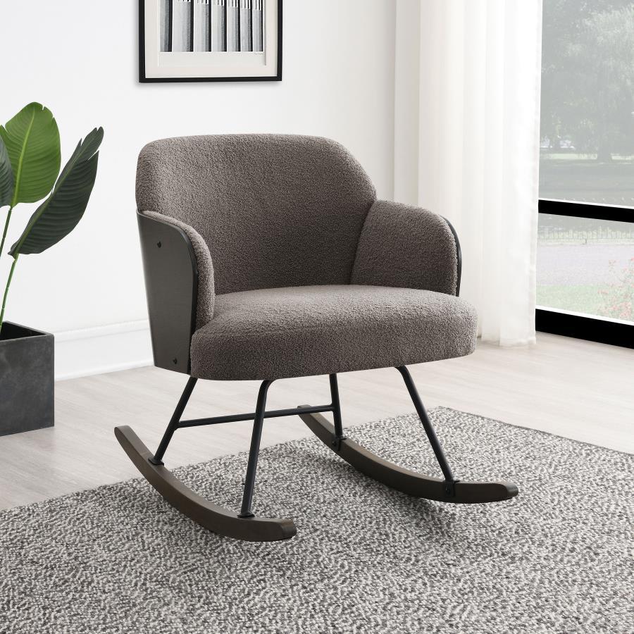 Paige - Boucle Upholstered Mid Back Rocking Chair Rocker Chairs by Coaster Fine Furniture - Walls Furniture & Mattress