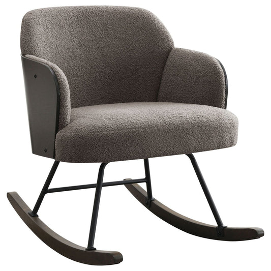 Paige - Boucle Upholstered Mid Back Rocking Chair Rocker Chairs by Coaster Fine Furniture - Walls Furniture & Mattress