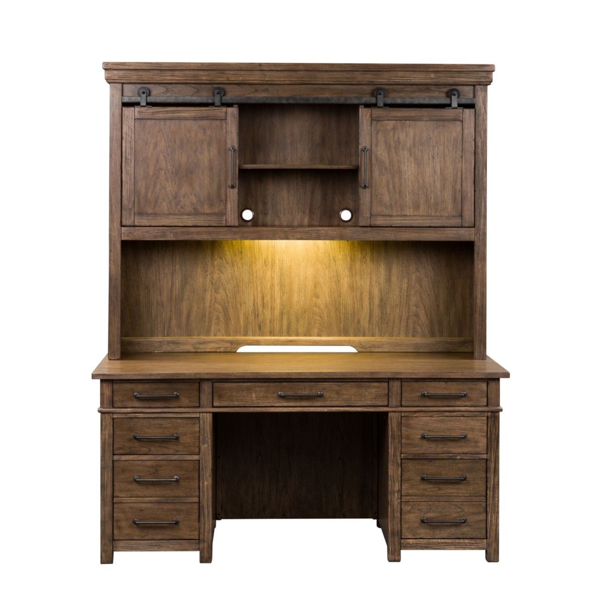 Sonoma Road - Credenza & Hutch - Light Brown Credenzas & Hutches by Liberty Furniture - Walls Furniture & Mattress