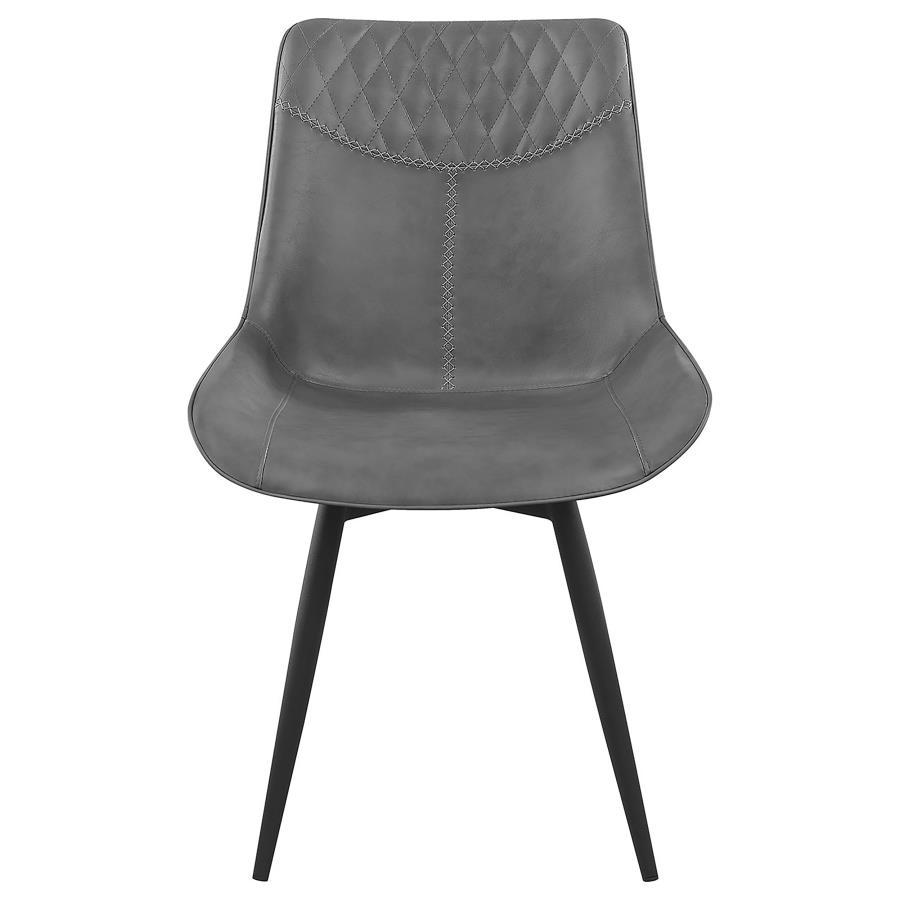 Brassie - Upholstered Swivel Dining Side Chair (Set of 2) - Gray Chair Sets by CoasterEssence - Walls Furniture & Mattress